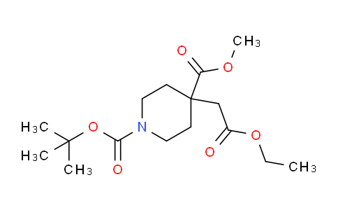 CAS No. 1423037-40-4, Methyl 1-BOC-4-(2-ethoxy-2-oxoethyl)piperidine-4-carboxylate