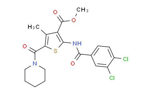 CAS No. 335406-47-8, Methyl 2-(3,4-dichlorobenzamido)-4-methyl-5-(piperidine-1-carbonyl)thiophene-3-carboxylate
