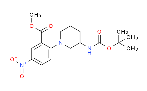 CAS No. 1221791-90-7, Methyl 2-(3-((tert-butoxycarbonyl)amino)piperidin-1-yl)-5-nitrobenzoate