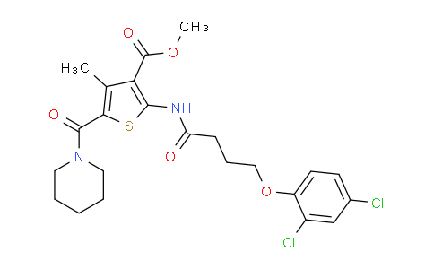 CAS No. 335408-74-7, Methyl 2-(4-(2,4-dichlorophenoxy)butanamido)-4-methyl-5-(piperidine-1-carbonyl)thiophene-3-carboxylate