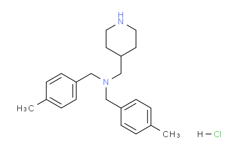 CAS No. 1353954-60-5, N,N-Bis(4-methylbenzyl)-1-(piperidin-4-yl)methanamine hydrochloride
