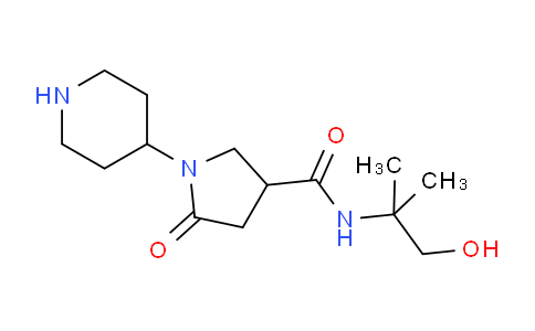 CAS No. 1263285-15-9, N-(1-Hydroxy-2-methylpropan-2-yl)-5-oxo-1-(piperidin-4-yl)pyrrolidine-3-carboxamide