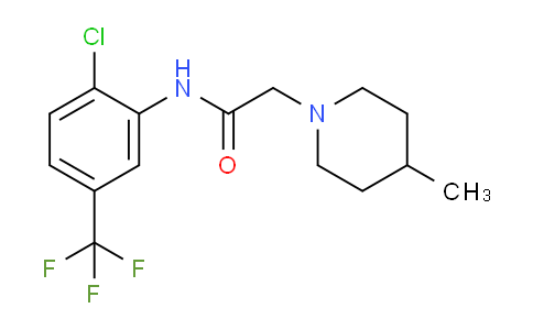 CAS No. 552813-94-2, N-(2-Chloro-5-(trifluoromethyl)phenyl)-2-(4-methylpiperidin-1-yl)acetamide