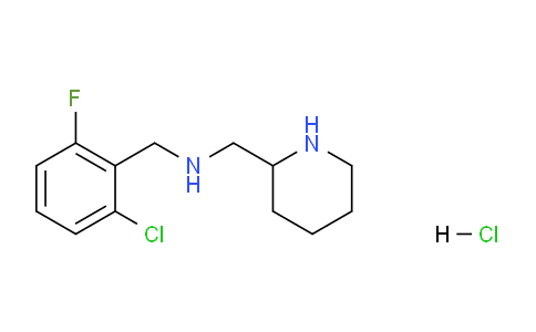 CAS No. 1289385-88-1, N-(2-Chloro-6-fluorobenzyl)-1-(piperidin-2-yl)methanamine hydrochloride