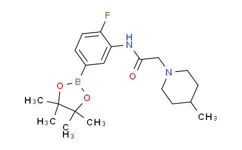 CAS No. 1704121-85-6, N-(2-fluoro-5-(4,4,5,5-tetramethyl-1,3,2-dioxaborolan-2-yl)phenyl)-2-(4-methylpiperidin-1-yl)acetamide