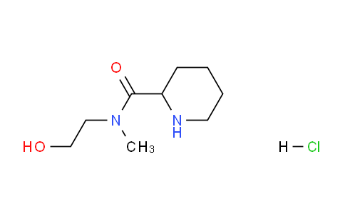 CAS No. 1236254-64-0, N-(2-Hydroxyethyl)-N-methylpiperidine-2-carboxamide hydrochloride