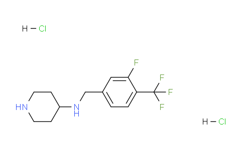 CAS No. 1322200-87-2, N-(3-Fluoro-4-(trifluoromethyl)benzyl)piperidin-4-amine dihydrochloride