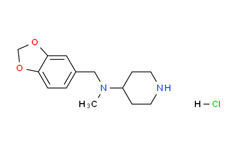 CAS No. 1417793-97-5, N-(Benzo[d][1,3]dioxol-5-ylmethyl)-N-methylpiperidin-4-amine hydrochloride