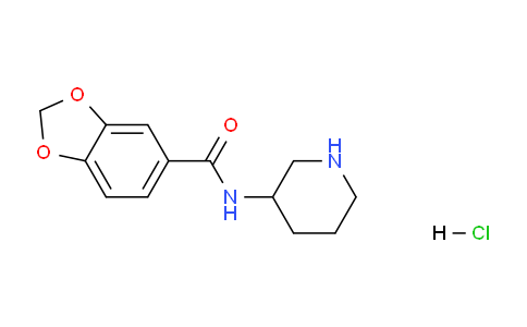 CAS No. 1353951-66-2, N-(Piperidin-3-yl)benzo[d][1,3]dioxole-5-carboxamide hydrochloride
