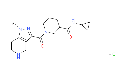 CAS No. 1160245-30-6, N-Cyclopropyl-1-(1-methyl-4,5,6,7-tetrahydro-1H-pyrazolo[4,3-c]pyridine-3-carbonyl)piperidine-3-carboxamide hydrochloride