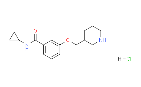 CAS No. 1332531-30-2, N-Cyclopropyl-3-(piperidin-3-ylmethoxy)benzamide hydrochloride
