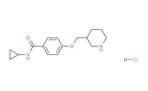 CAS No. 1332530-77-4, N-Cyclopropyl-4-(piperidin-3-ylmethoxy)benzamide hydrochloride