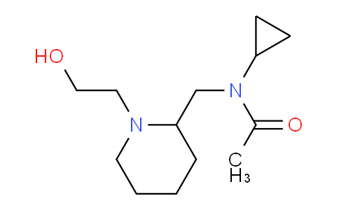 CAS No. 1353985-02-0, N-Cyclopropyl-N-((1-(2-hydroxyethyl)piperidin-2-yl)methyl)acetamide