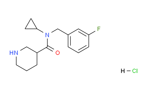CAS No. 1417793-24-8, N-Cyclopropyl-N-(3-fluorobenzyl)piperidine-3-carboxamide hydrochloride