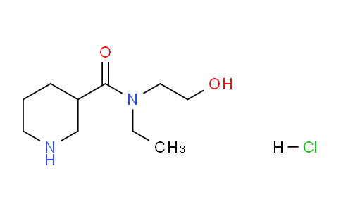 CAS No. 1220028-32-9, N-Ethyl-N-(2-hydroxyethyl)piperidine-3-carboxamide hydrochloride