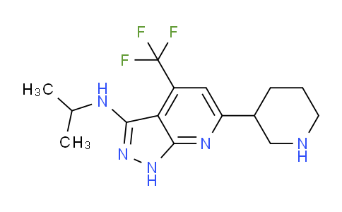 CAS No. 1316225-60-1, N-Isopropyl-6-(piperidin-3-yl)-4-(trifluoromethyl)-1H-pyrazolo[3,4-b]pyridin-3-amine