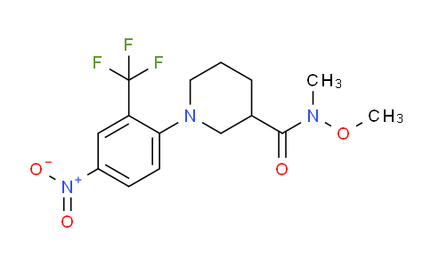 CAS No. 1171918-79-8, N-Methoxy-N-methyl-1-(4-nitro-2-(trifluoromethyl)phenyl)piperidine-3-carboxamide