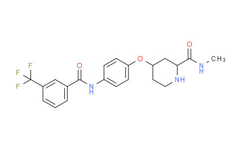 CAS No. 1956307-12-2, N-Methyl-4-(4-(3-(trifluoromethyl)benzamido)phenoxy)piperidine-2-carboxamide