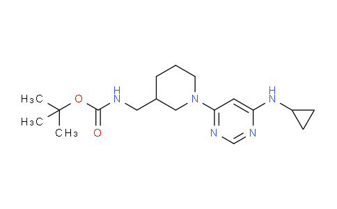 CAS No. 1353974-39-6, tert-Butyl ((1-(6-(cyclopropylamino)pyrimidin-4-yl)piperidin-3-yl)methyl)carbamate