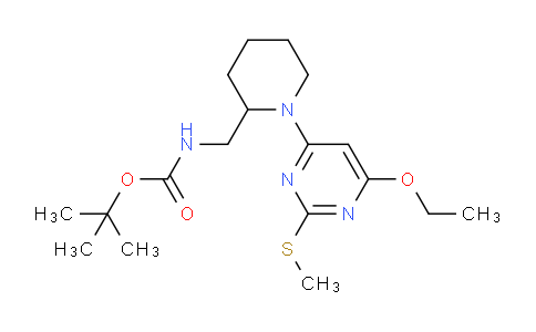 CAS No. 1353946-50-5, tert-Butyl ((1-(6-ethoxy-2-(methylthio)pyrimidin-4-yl)piperidin-2-yl)methyl)carbamate
