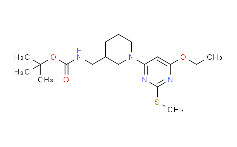CAS No. 1353987-52-6, tert-Butyl ((1-(6-ethoxy-2-(methylthio)pyrimidin-4-yl)piperidin-3-yl)methyl)carbamate
