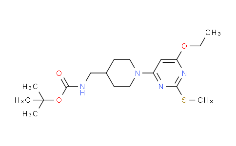 CAS No. 1353958-12-9, tert-Butyl ((1-(6-ethoxy-2-(methylthio)pyrimidin-4-yl)piperidin-4-yl)methyl)carbamate