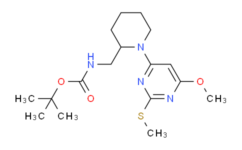 CAS No. 1353947-50-8, tert-Butyl ((1-(6-methoxy-2-(methylthio)pyrimidin-4-yl)piperidin-2-yl)methyl)carbamate