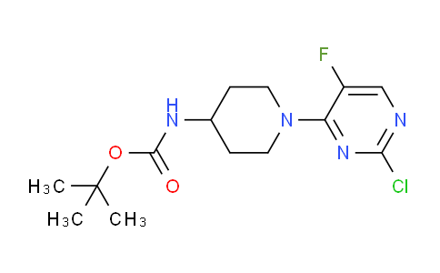 CAS No. 1338494-93-1, tert-Butyl (1-(2-chloro-5-fluoropyrimidin-4-yl)piperidin-4-yl)carbamate