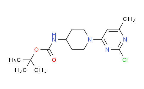 CAS No. 1261235-48-6, tert-Butyl (1-(2-chloro-6-methylpyrimidin-4-yl)piperidin-4-yl)carbamate