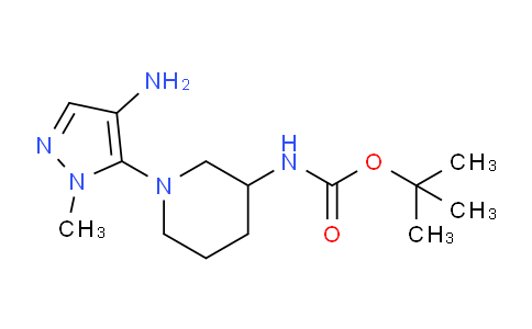 CAS No. 1363405-74-6, tert-Butyl (1-(4-amino-1-methyl-1H-pyrazol-5-yl)piperidin-3-yl)carbamate