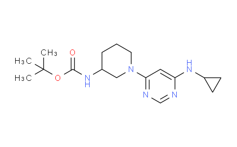 CAS No. 1353972-89-0, tert-Butyl (1-(6-(cyclopropylamino)pyrimidin-4-yl)piperidin-3-yl)carbamate