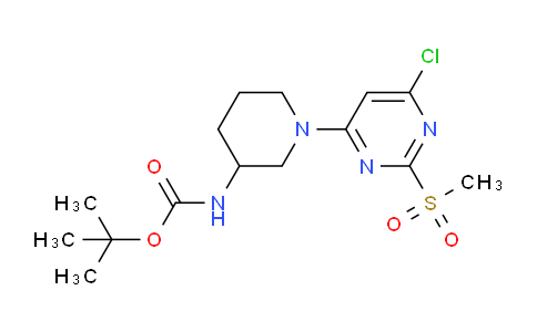 CAS No. 1289387-11-6, tert-Butyl (1-(6-chloro-2-(methylsulfonyl)pyrimidin-4-yl)piperidin-3-yl)carbamate
