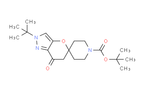CAS No. 1197815-67-0, tert-Butyl 2'-(tert-butyl)-7'-oxo-6',7'-dihydro-2'H-spiro[piperidine-4,5'-pyrano[3,2-c]pyrazole]-1-carboxylate