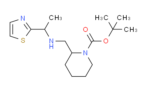 CAS No. 1353965-22-6, tert-Butyl 2-(((1-(thiazol-2-yl)ethyl)amino)methyl)piperidine-1-carboxylate