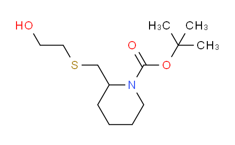 CAS No. 1353983-41-1, tert-Butyl 2-(((2-hydroxyethyl)thio)methyl)piperidine-1-carboxylate