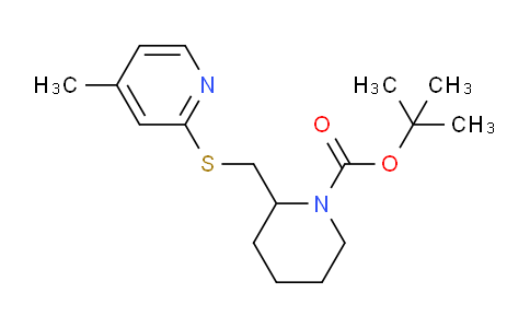 CAS No. 1353979-19-7, tert-Butyl 2-(((4-methylpyridin-2-yl)thio)methyl)piperidine-1-carboxylate