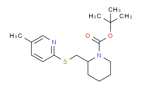 CAS No. 1353979-11-9, tert-Butyl 2-(((5-methylpyridin-2-yl)thio)methyl)piperidine-1-carboxylate