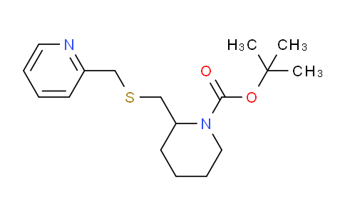 CAS No. 1353985-16-6, tert-Butyl 2-(((pyridin-2-ylmethyl)thio)methyl)piperidine-1-carboxylate