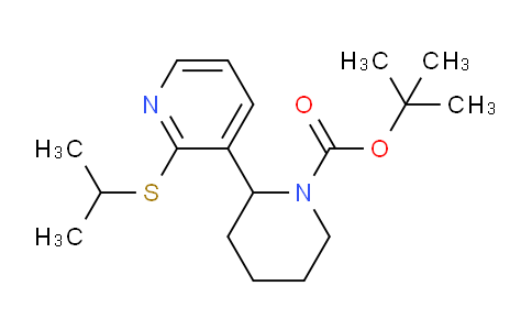 CAS No. 1352514-62-5, tert-Butyl 2-(2-(isopropylthio)pyridin-3-yl)piperidine-1-carboxylate