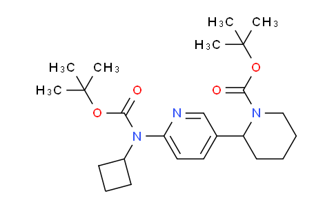 CAS No. 1352482-44-0, tert-Butyl 2-(6-((tert-butoxycarbonyl)(cyclobutyl)amino)pyridin-3-yl)piperidine-1-carboxylate