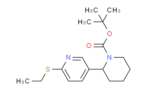 CAS No. 1352487-01-4, tert-Butyl 2-(6-(ethylthio)pyridin-3-yl)piperidine-1-carboxylate