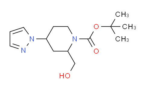 CAS No. 1341034-55-6, tert-Butyl 2-(hydroxymethyl)-4-(1H-pyrazol-1-yl)piperidine-1-carboxylate