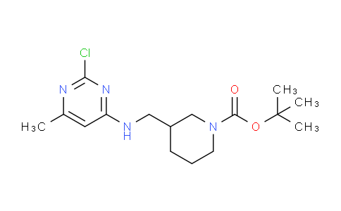 CAS No. 1261231-25-7, tert-Butyl 3-(((2-chloro-6-methylpyrimidin-4-yl)amino)methyl)piperidine-1-carboxylate