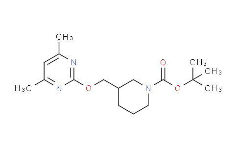 CAS No. 1261231-08-6, tert-Butyl 3-(((4,6-dimethylpyrimidin-2-yl)oxy)methyl)piperidine-1-carboxylate