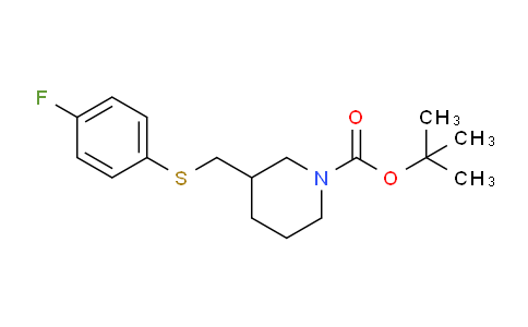 CAS No. 1289388-37-9, tert-Butyl 3-(((4-fluorophenyl)thio)methyl)piperidine-1-carboxylate