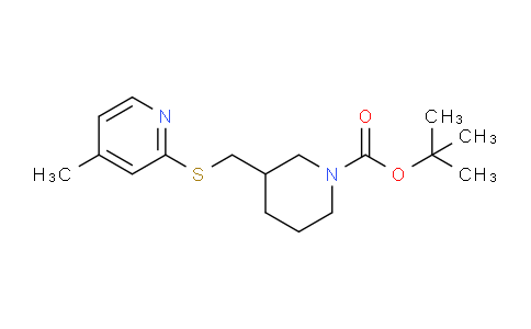 CAS No. 1353947-70-2, tert-Butyl 3-(((4-methylpyridin-2-yl)thio)methyl)piperidine-1-carboxylate