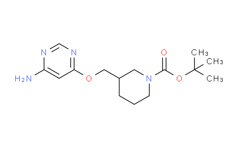 CAS No. 1353987-41-3, tert-Butyl 3-(((6-aminopyrimidin-4-yl)oxy)methyl)piperidine-1-carboxylate