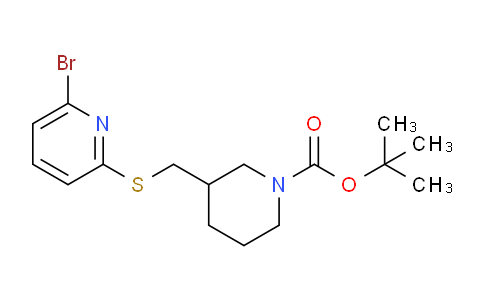 CAS No. 1353981-13-1, tert-Butyl 3-(((6-bromopyridin-2-yl)thio)methyl)piperidine-1-carboxylate