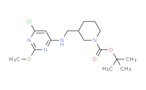 CAS No. 1261235-93-1, tert-Butyl 3-(((6-chloro-2-(methylthio)pyrimidin-4-yl)amino)methyl)piperidine-1-carboxylate
