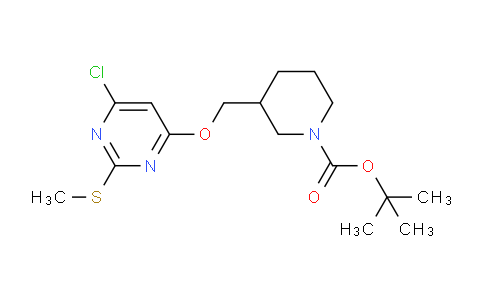 CAS No. 1261235-92-0, tert-Butyl 3-(((6-chloro-2-(methylthio)pyrimidin-4-yl)oxy)methyl)piperidine-1-carboxylate